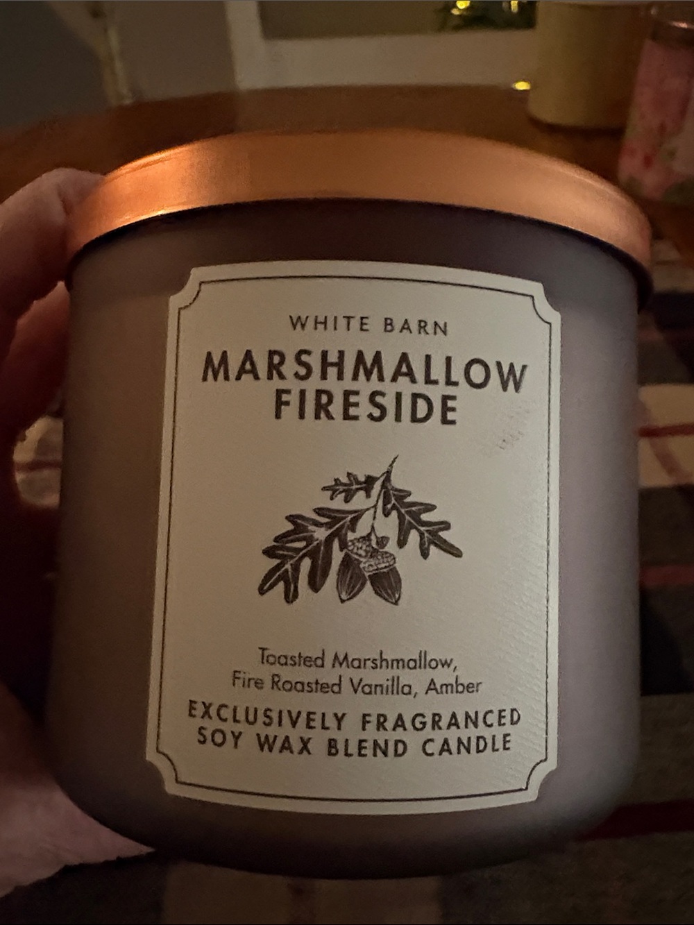 Nwt Marshmallow Fireside 3 wick White Barn Candle